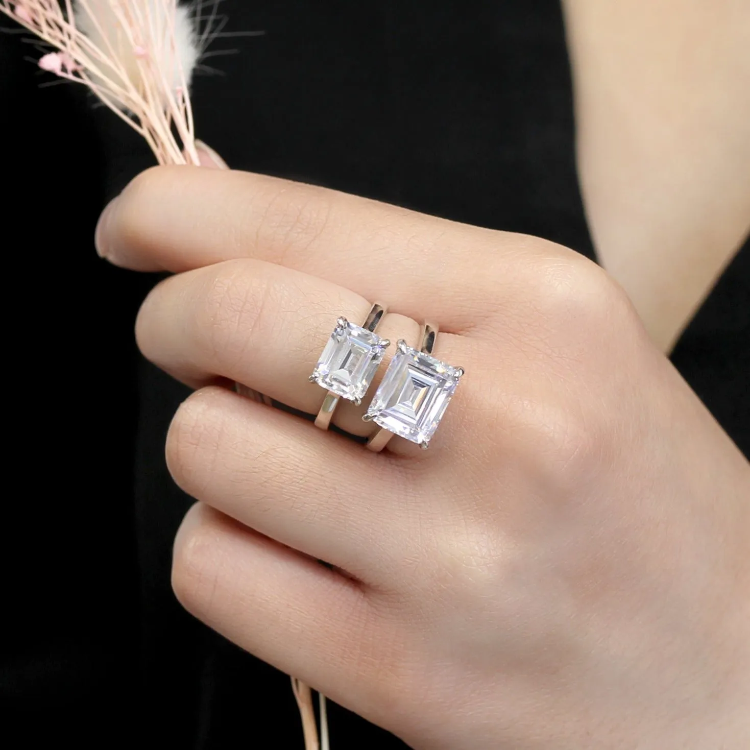 3.8 Carat, 7 Carat Hidden Halo Emerald Ring