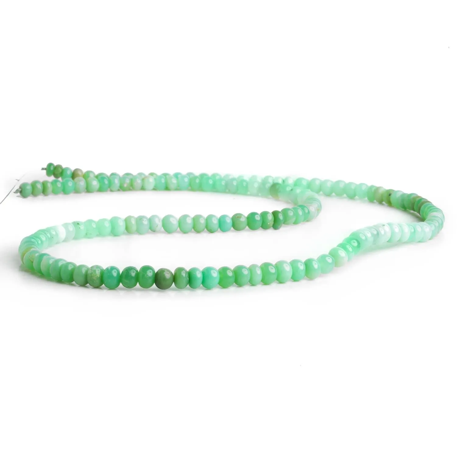 4-5mm Green Opal Plain Rondelles 18 inch 135 beads
