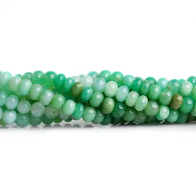 4-5mm Green Opal Plain Rondelles 18 inch 135 beads
