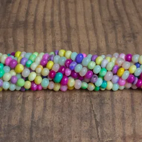 6mm Multi Color Opal Plain Rondelles 16 inch 90 beads