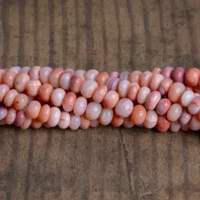 7-9mm Apricot Opal Plain Rondelles 16 inch 73 beads