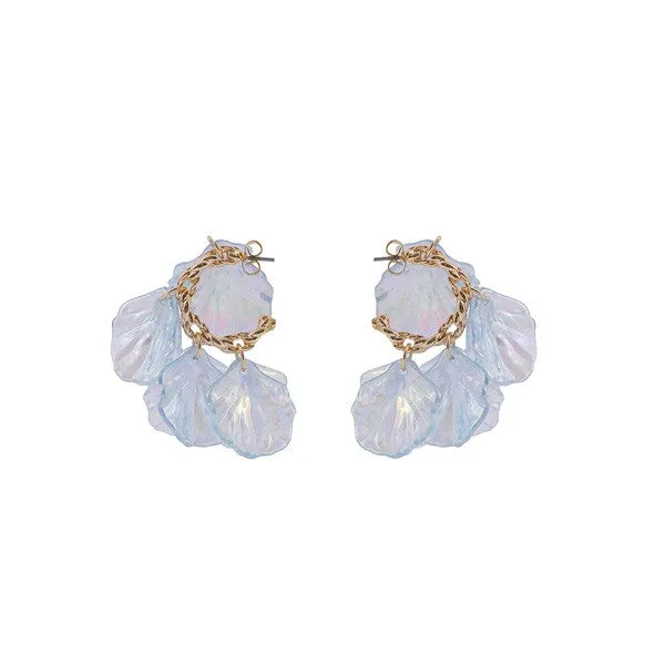 ACRYLIC PETAL STUD EARRINGS