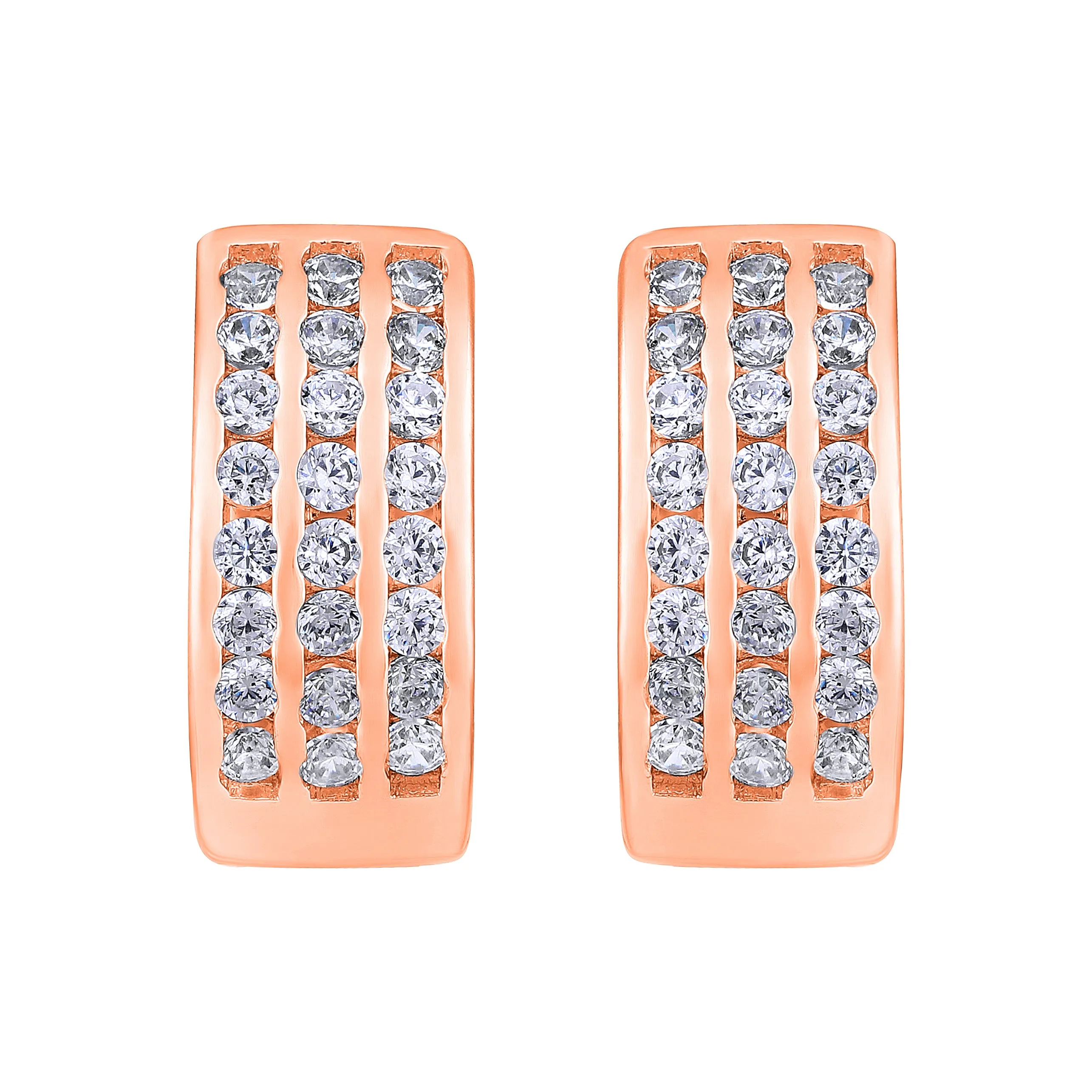 American Diamond Bali Hoop Earrings