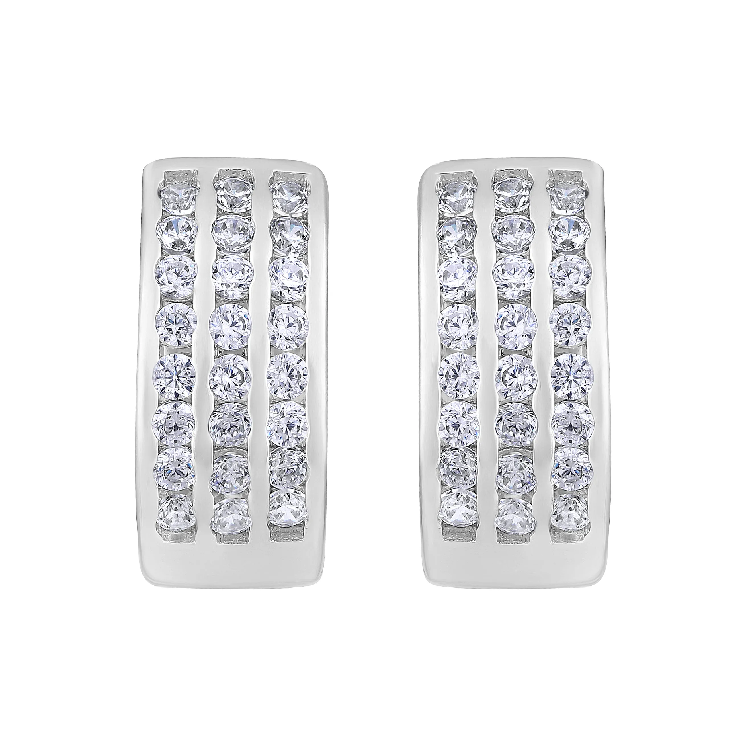 American Diamond Bali Hoop Earrings