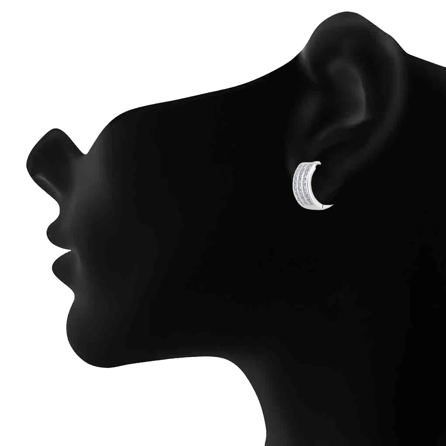 American Diamond Bali Hoop Earrings