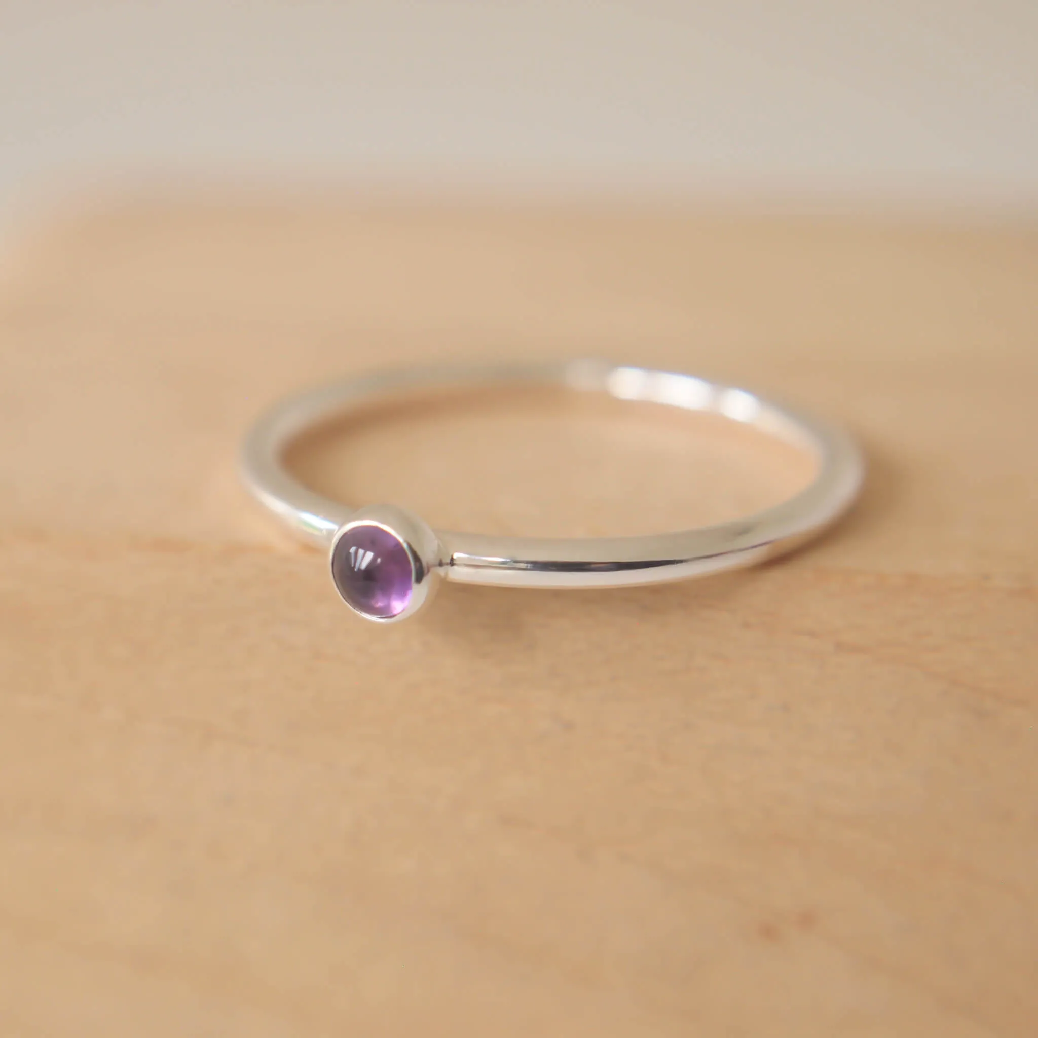 Amethyst Duo Ring Set in Sterling Silver