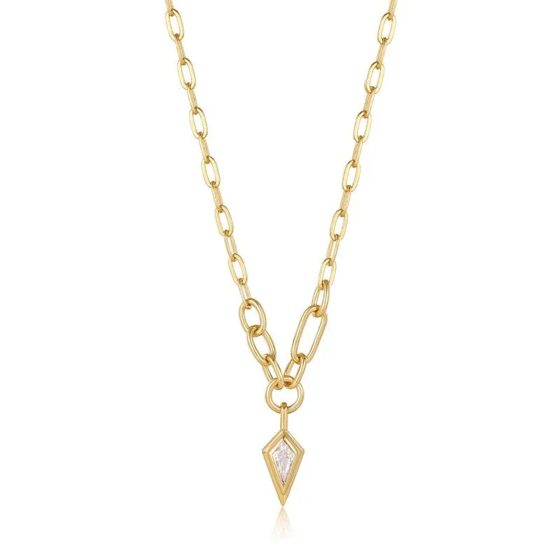 Ania Haie Sparkle Drop Pendant Chunky Chain Necklace