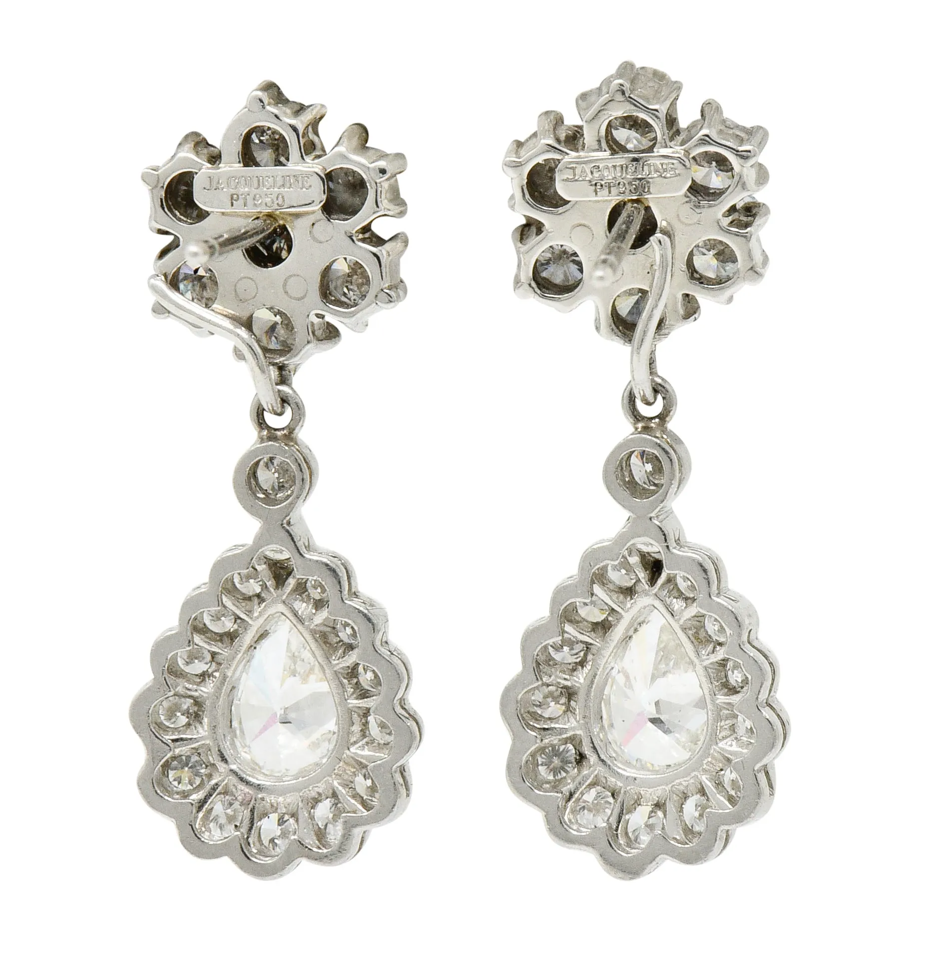 Aquamarine & Diamond Platinum 18 Karat White Gold Convertible Drop Earrings