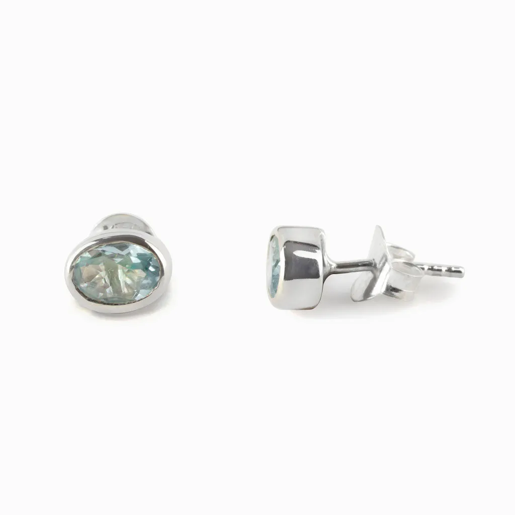 Aquamarine Stud Earrings