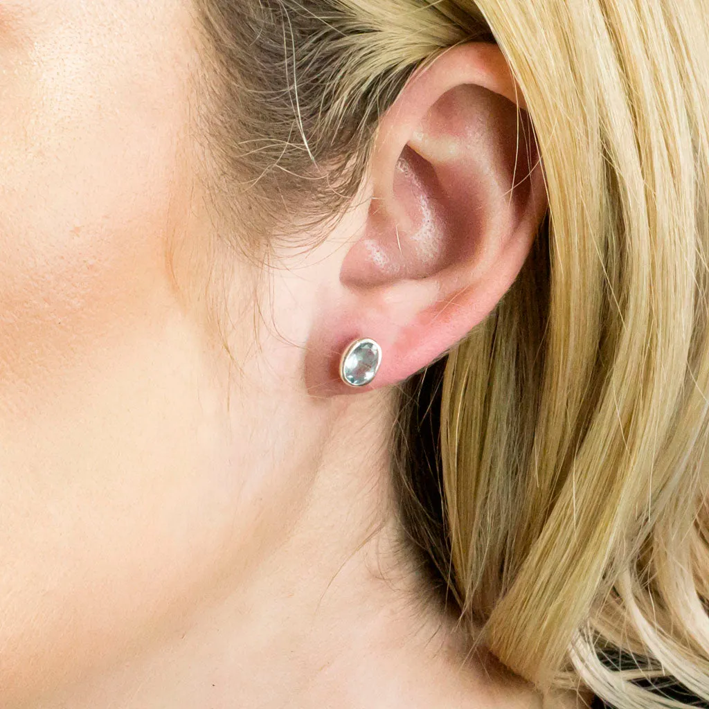 Aquamarine Stud Earrings