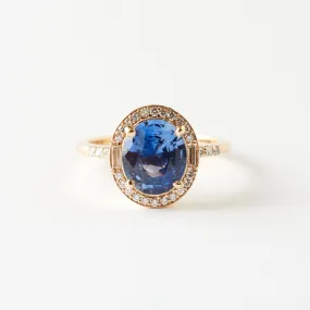 Athena Ring - 2.28 Carat Blue Oval Sapphire