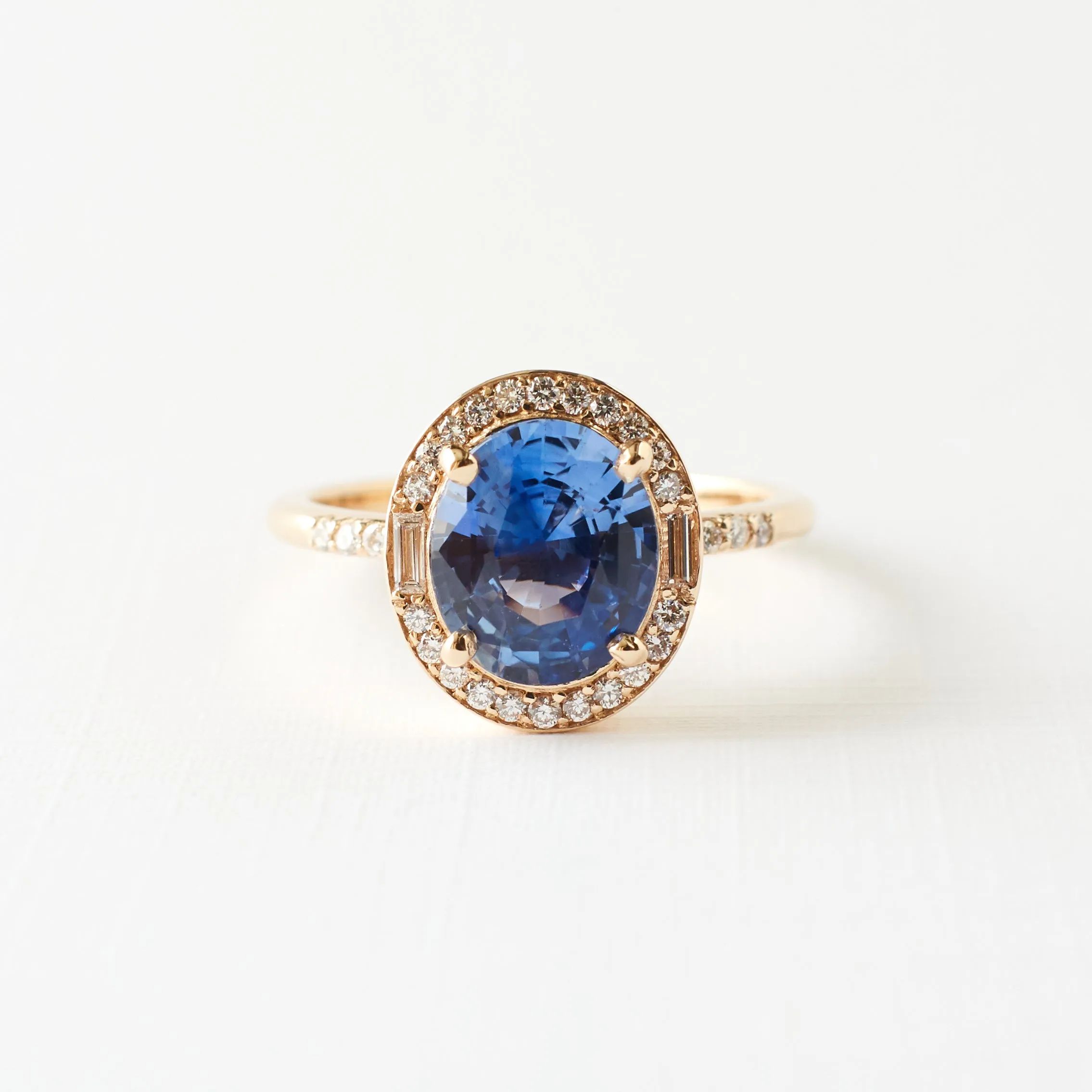 Athena Ring - 2.28 Carat Blue Oval Sapphire