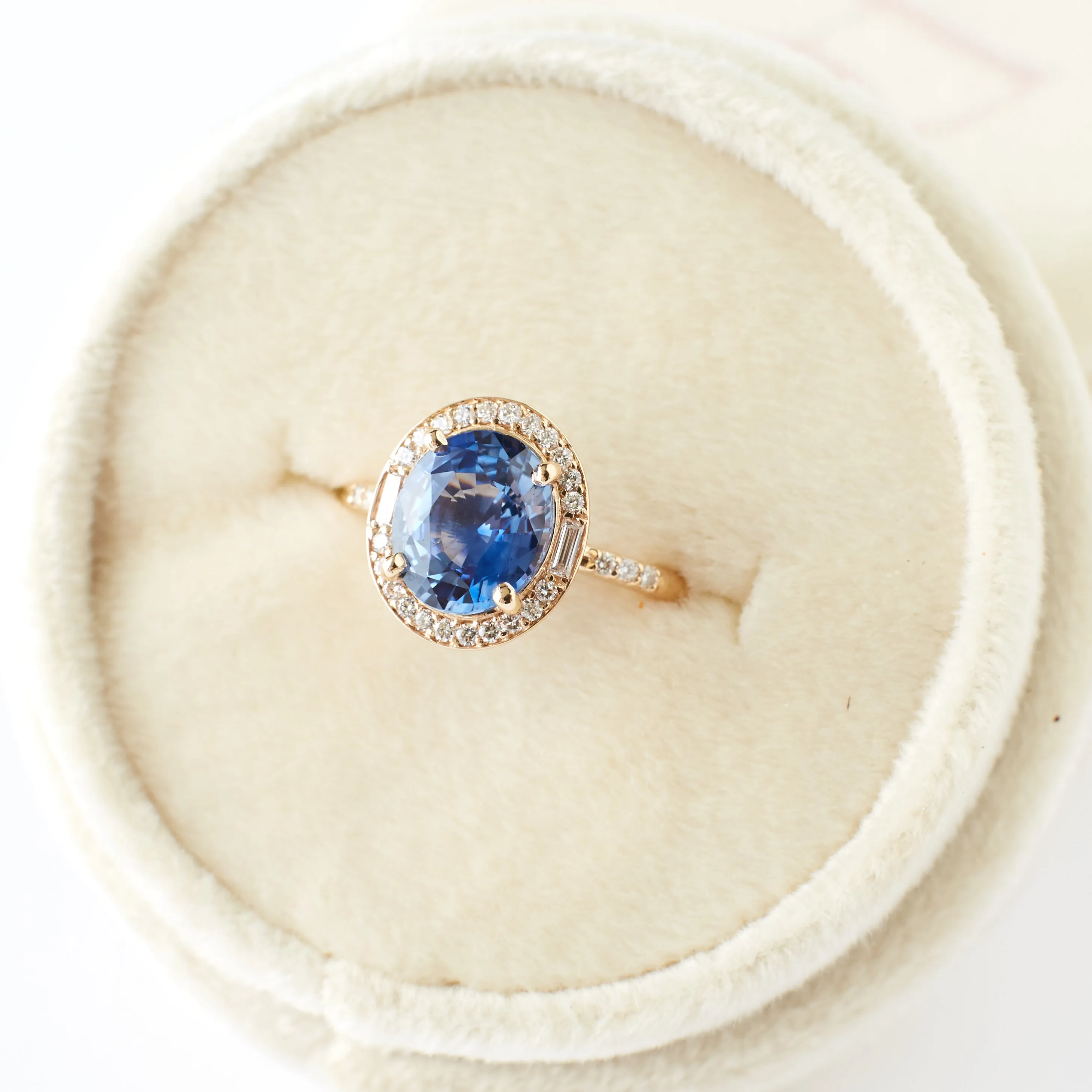 Athena Ring - 2.28 Carat Blue Oval Sapphire