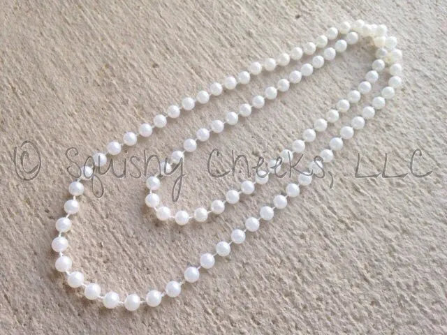 Baby Girls White Faux Pearl Necklace