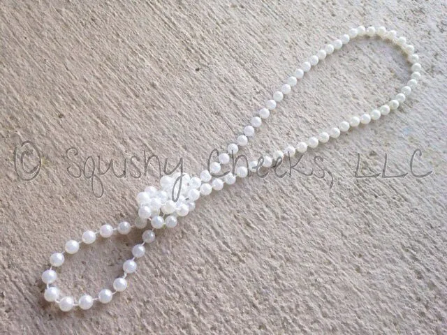 Baby Girls White Faux Pearl Necklace
