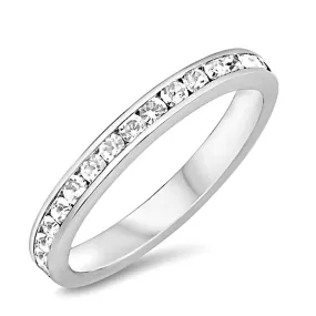 Bailey: Stackable Russian Ice CZ April Birthstone Eternity Band Ring