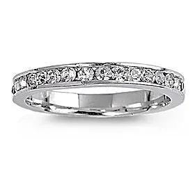 Bailey: Stackable Russian Ice CZ April Birthstone Eternity Band Ring