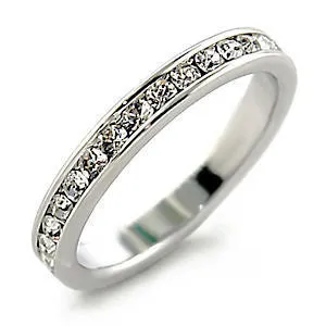 Bailey: Stackable Russian Ice CZ April Birthstone Eternity Band Ring