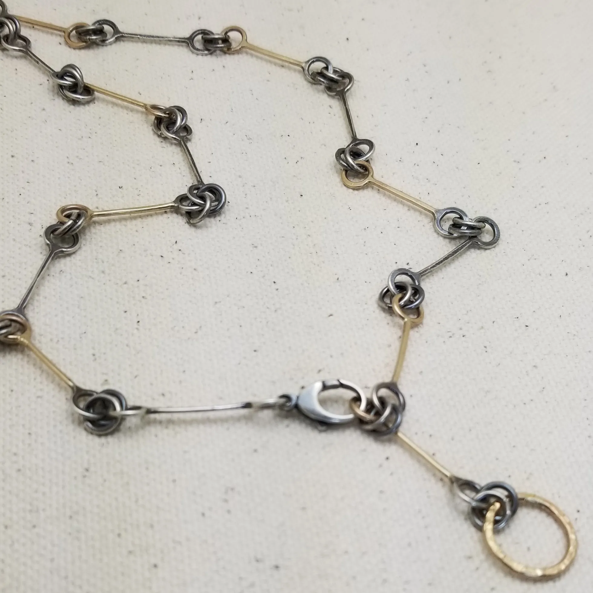 Bar & Link Chain with 18k Gold and Sterling Silver Links
