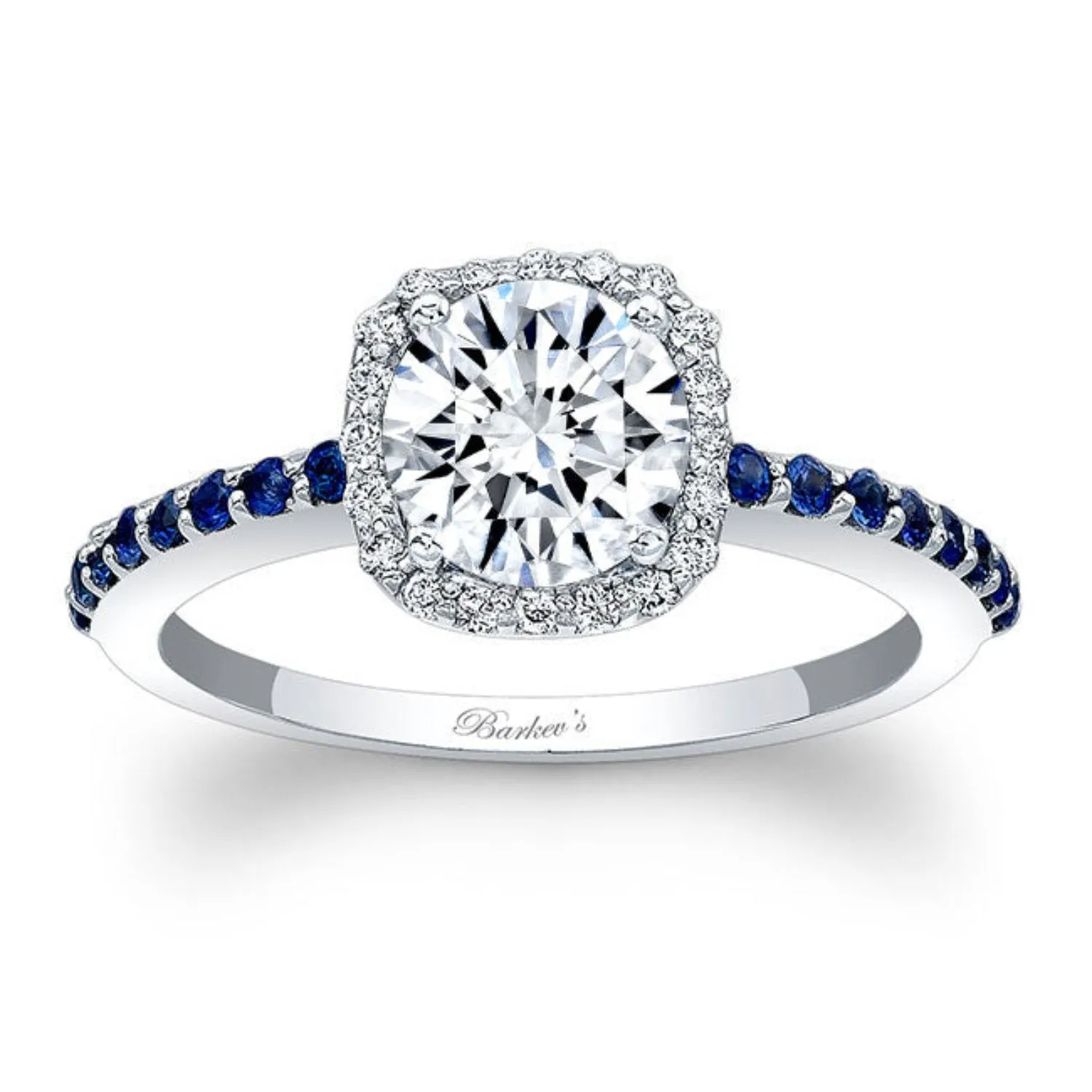 Barkev's Blue Sapphire Halo Diamond Engagement Ring