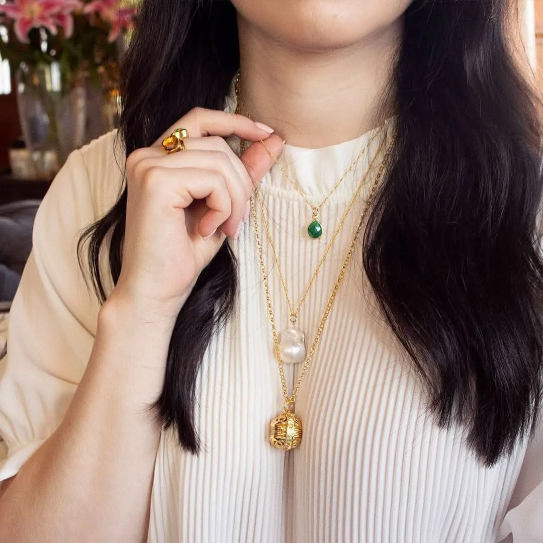 Baroque Pearl Necklace | Ivory - Gold