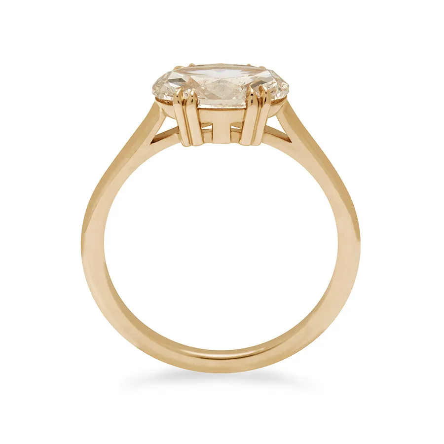 Bea East/West Solitaire Ring - Yellow Gold & Champagne Diamond (1.51ct)