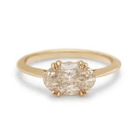 Bea East/West Solitaire Ring - Yellow Gold & Champagne Diamond (1.51ct)