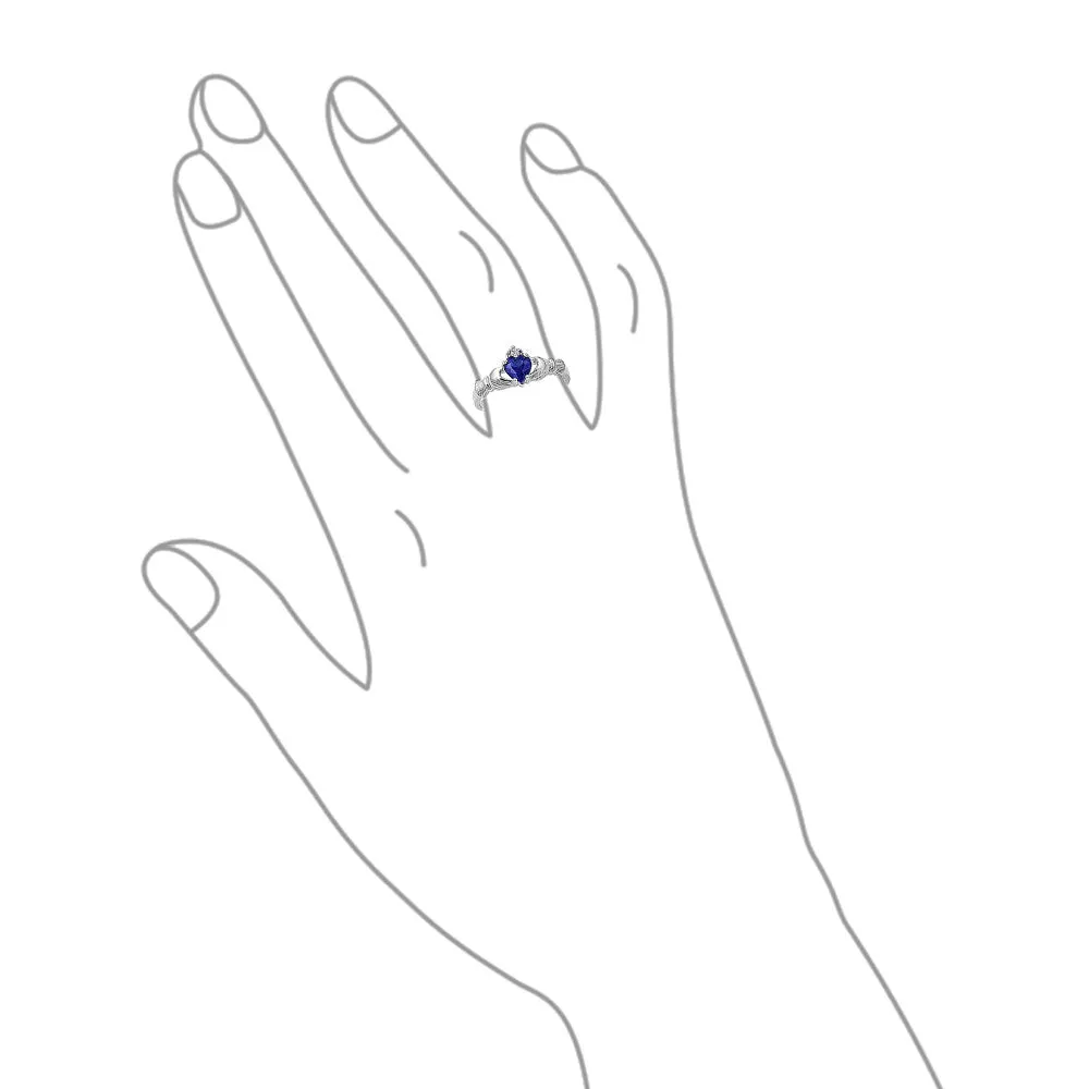 BFF Sorority Sister Cocktail Statement Ring with Blue Simulated Sapphire & CZ Pave