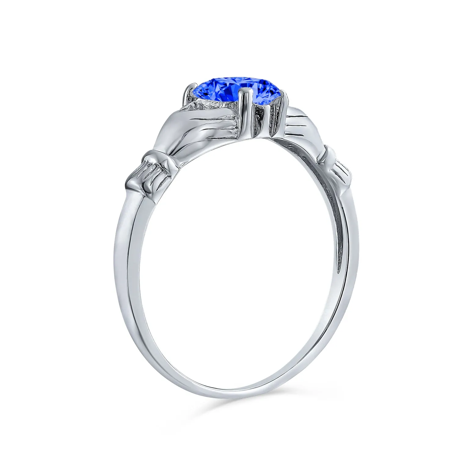BFF Sorority Sister Cocktail Statement Ring with Blue Simulated Sapphire & CZ Pave