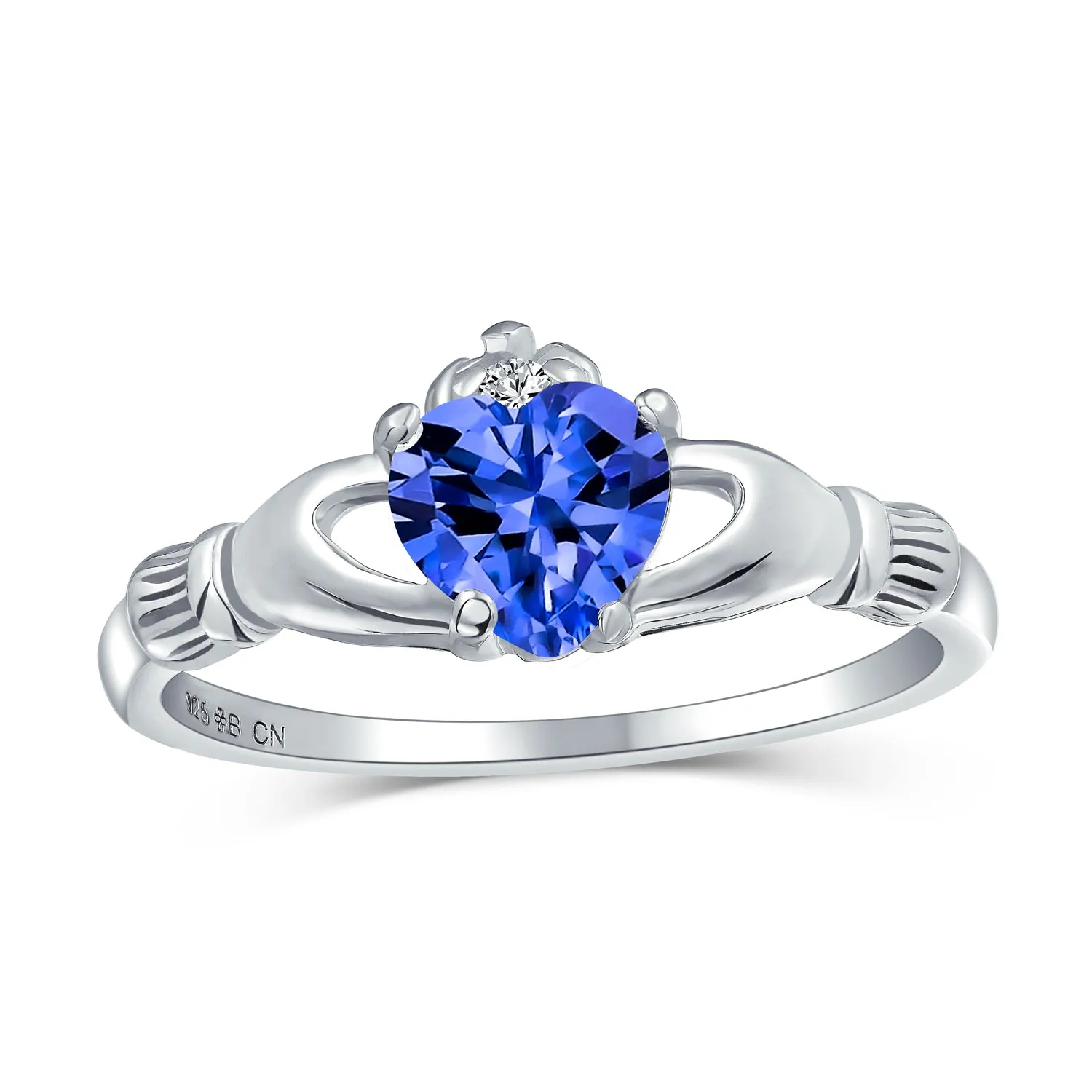 BFF Sorority Sister Cocktail Statement Ring with Blue Simulated Sapphire & CZ Pave