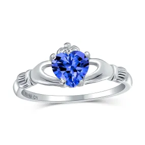 BFF Sorority Sister Cocktail Statement Ring with Blue Simulated Sapphire & CZ Pave