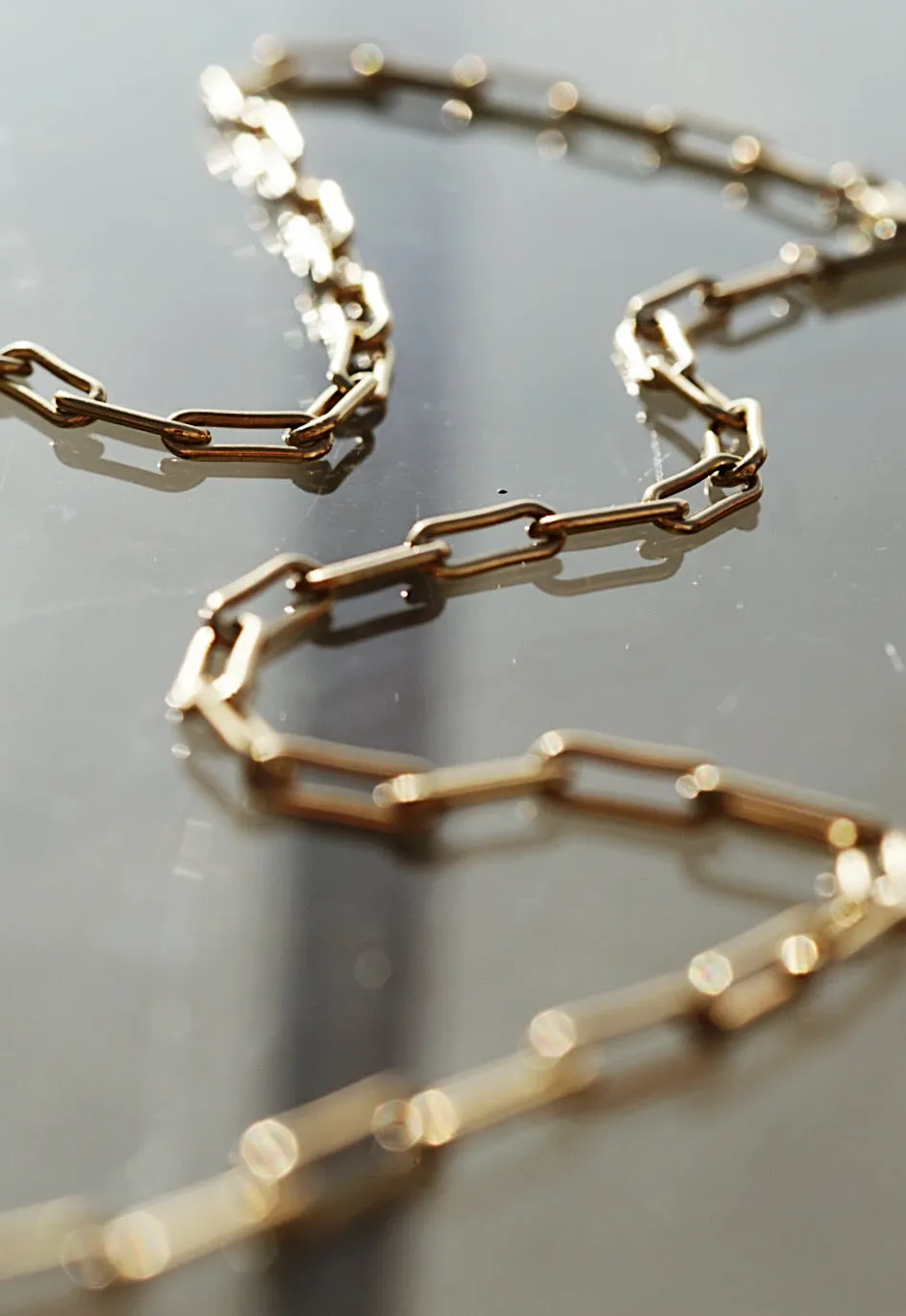 Birthstone link necklace <br>Gold Vermeil