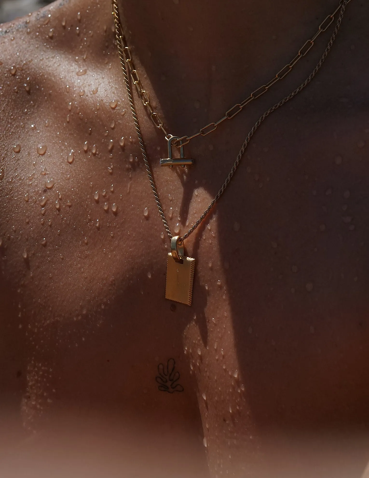 Birthstone link necklace <br>Gold Vermeil