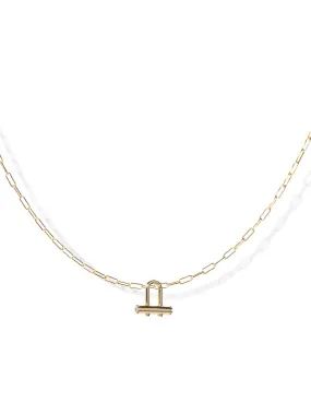Birthstone link necklace <br>Gold Vermeil