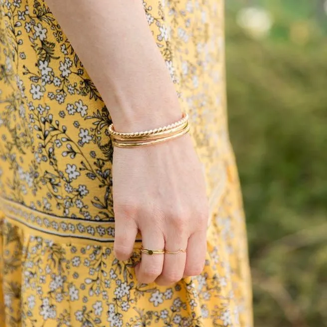 Bold Woven Gold Bangle Bracelet Cuff