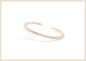 Bold Woven Gold Bangle Bracelet Cuff