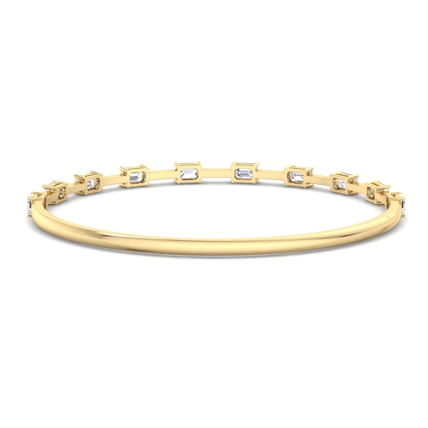 Bulda - (3.05CT T.W.) Emerald Cut East to West Natural Diamond Bangle