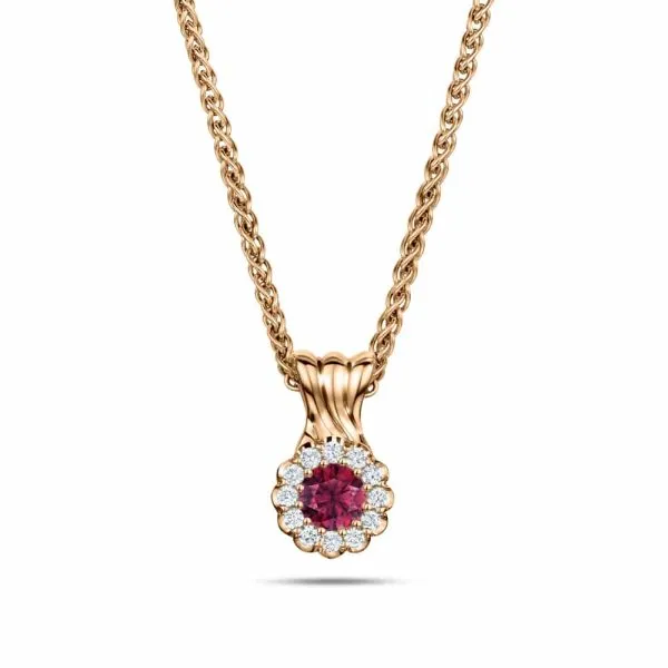 Cannelé Twist ruby necklace