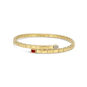 Capri Dreaming® Golden Tennis Ruby Gemstone and Diamond Wrap Bangle | 18K Yellow Gold