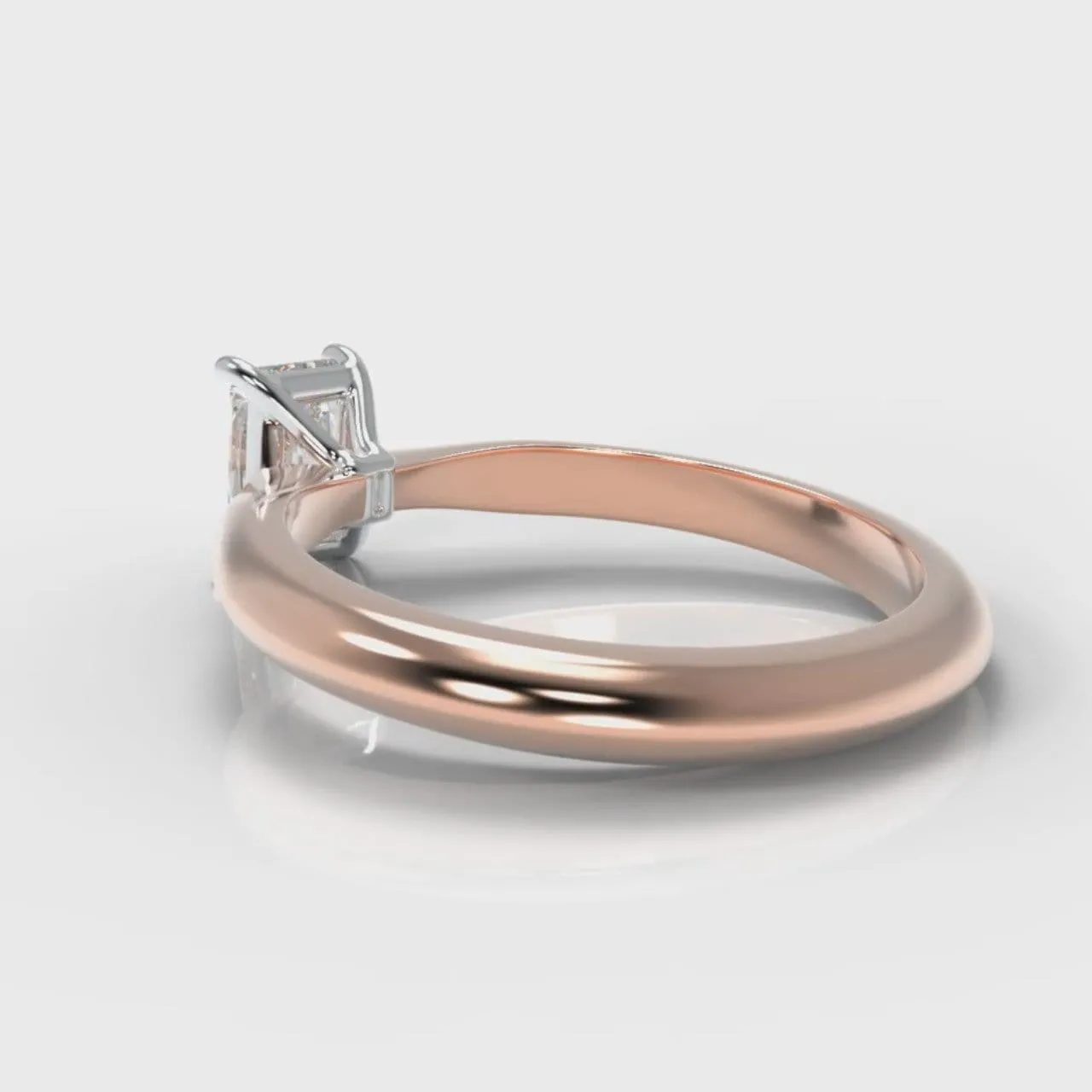 Carrée Solitaire Radiant Cut Diamond Engagement Ring - Rose Gold