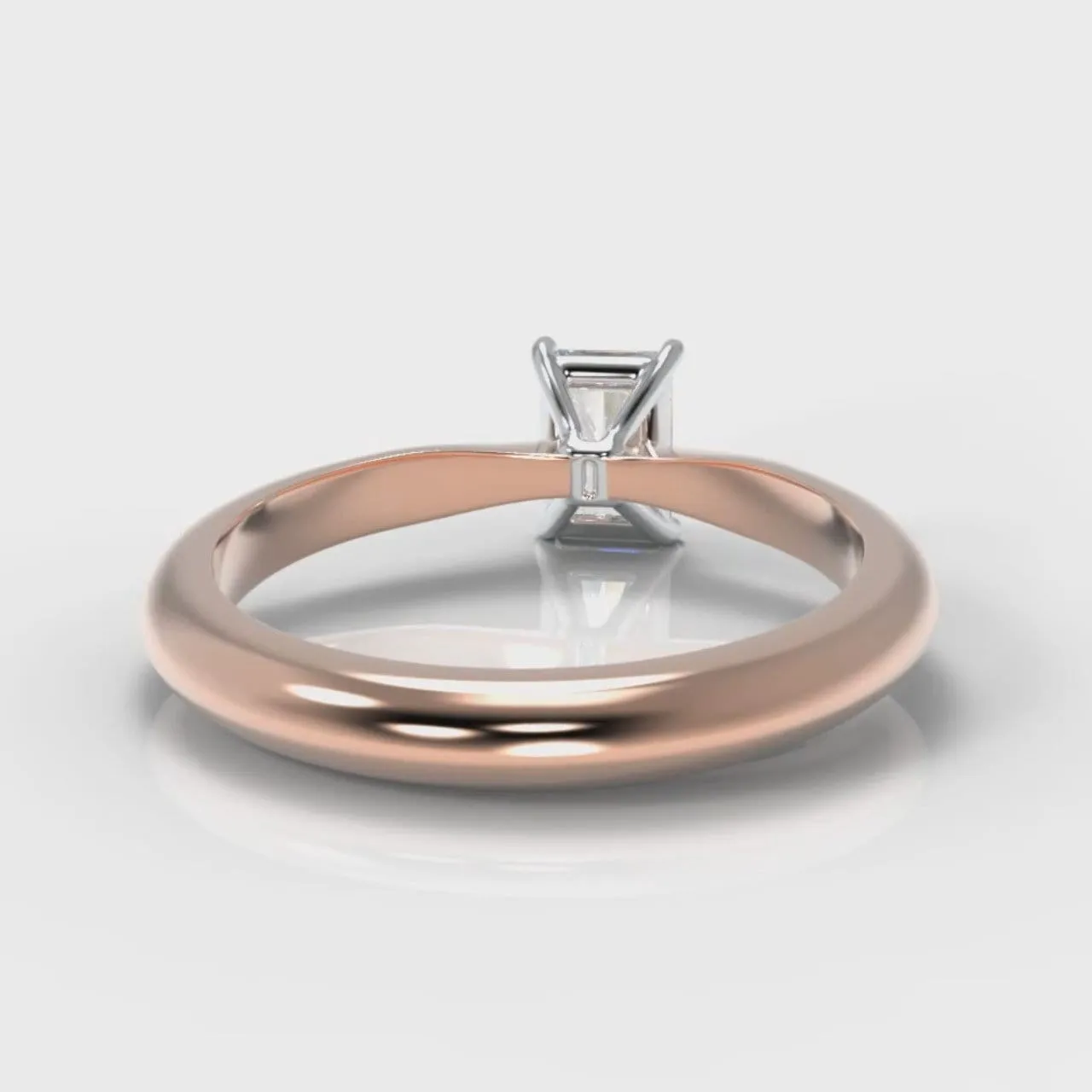 Carrée Solitaire Radiant Cut Diamond Engagement Ring - Rose Gold