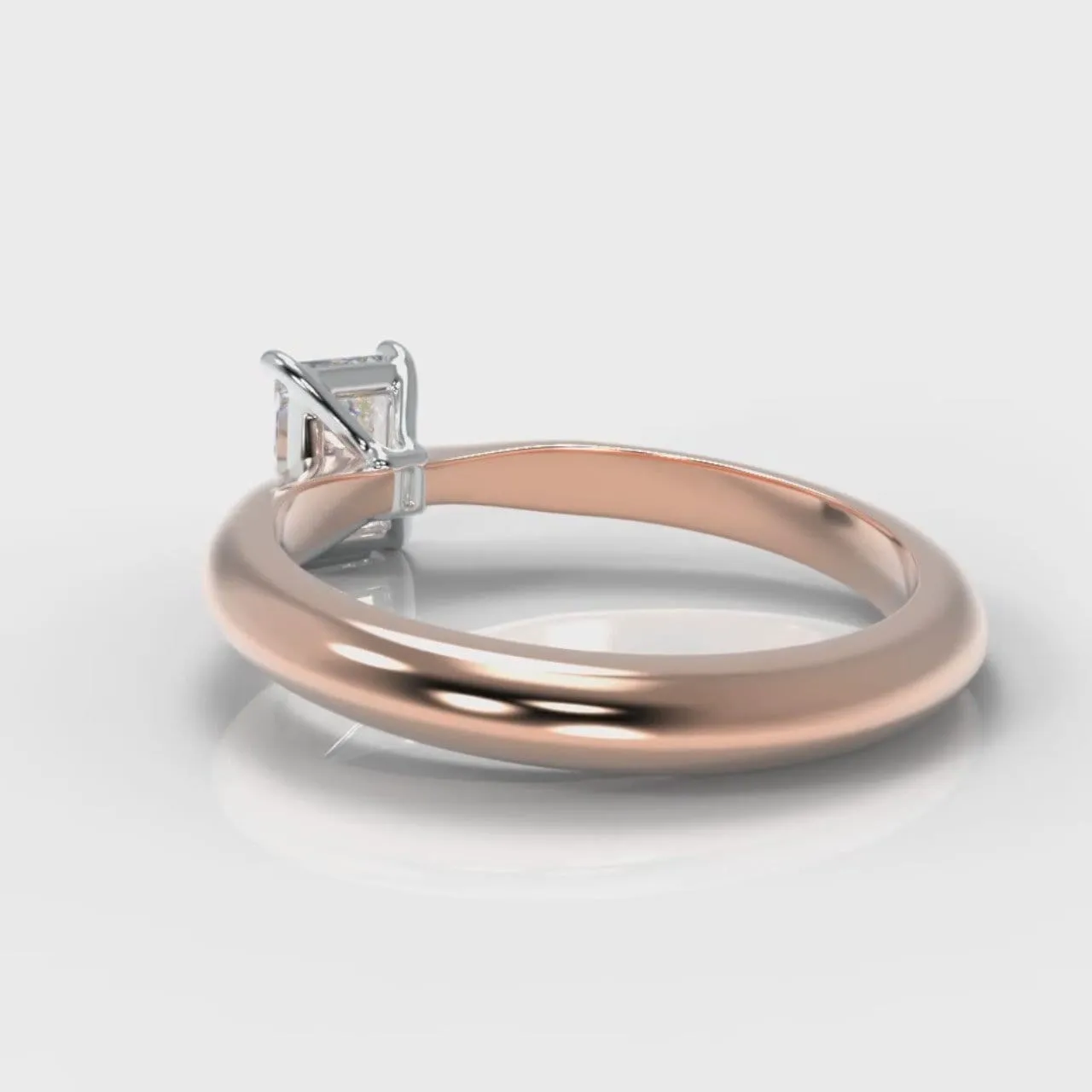 Carrée Solitaire Radiant Cut Diamond Engagement Ring - Rose Gold