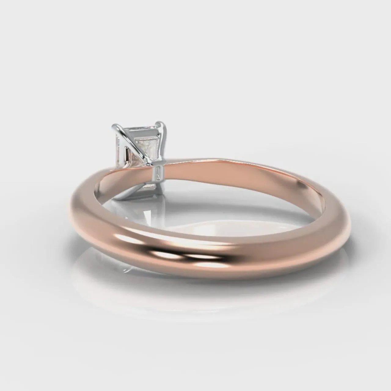 Carrée Solitaire Radiant Cut Diamond Engagement Ring - Rose Gold