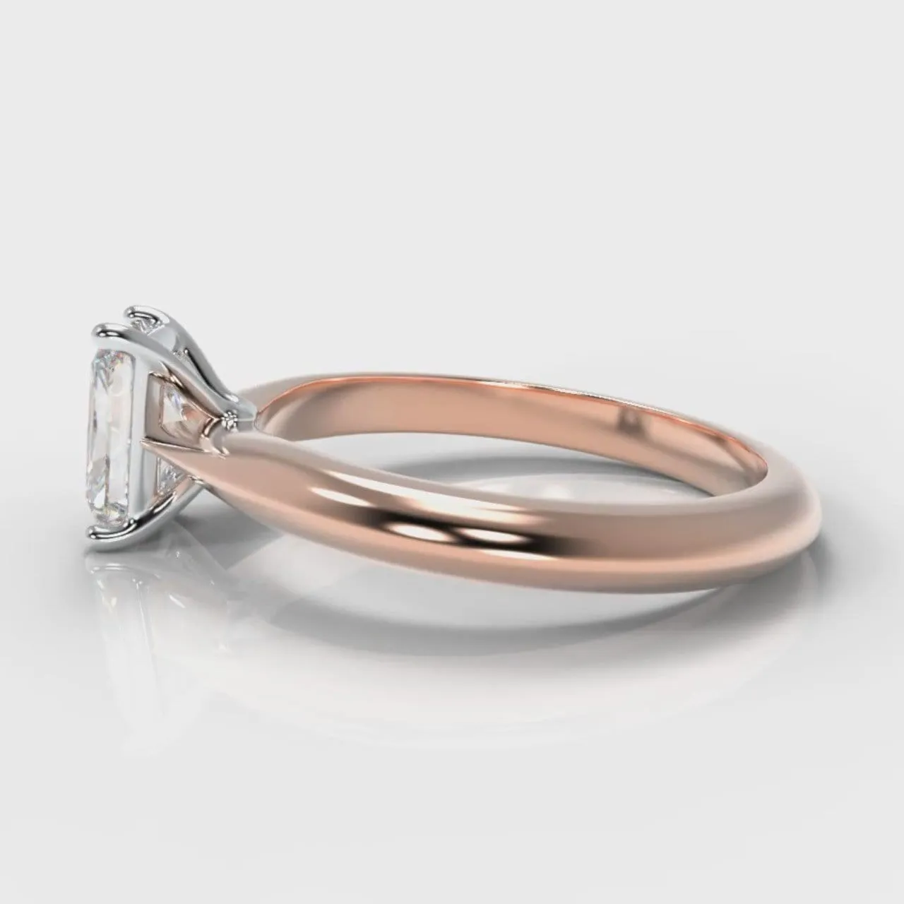 Carrée Solitaire Radiant Cut Diamond Engagement Ring - Rose Gold