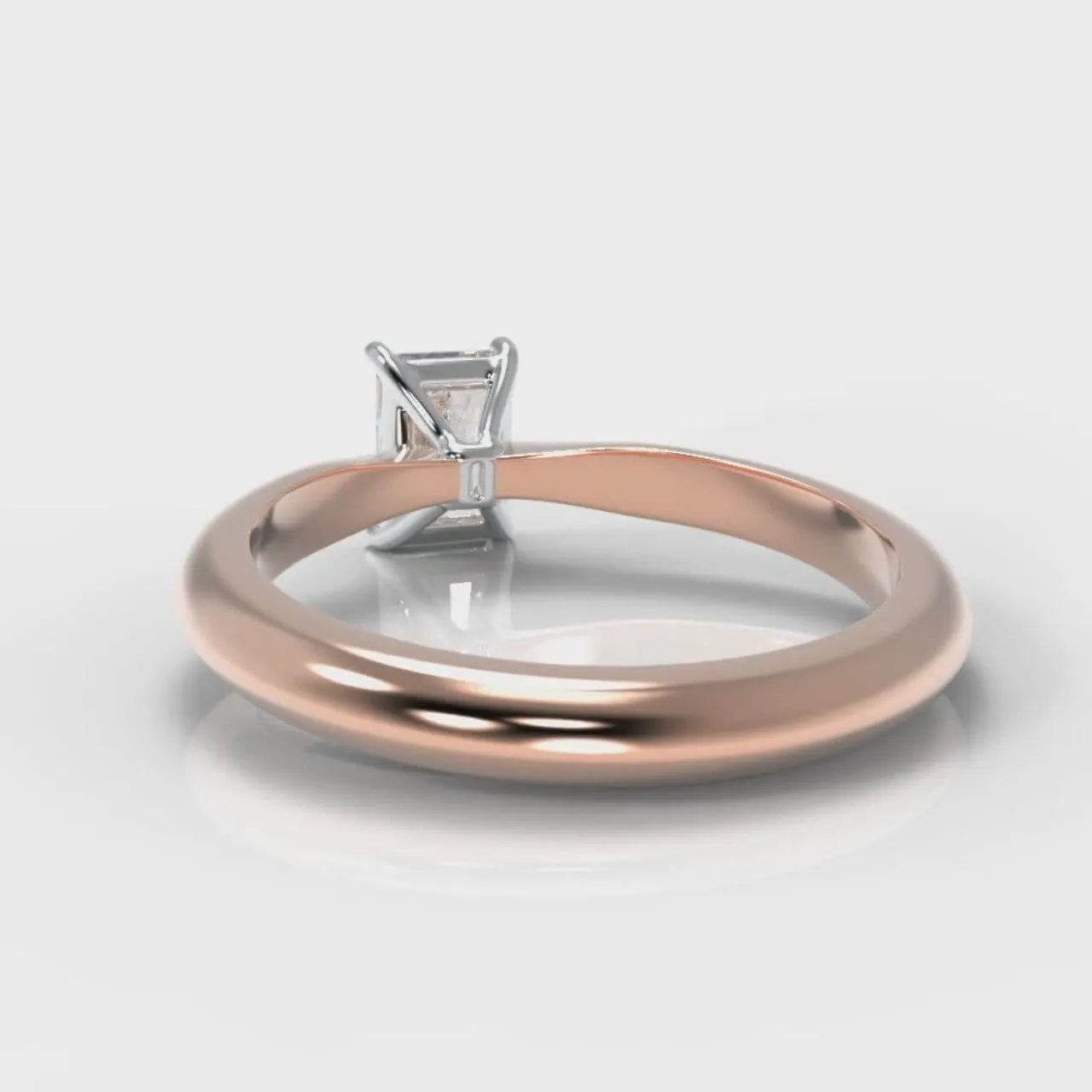Carrée Solitaire Radiant Cut Diamond Engagement Ring - Rose Gold