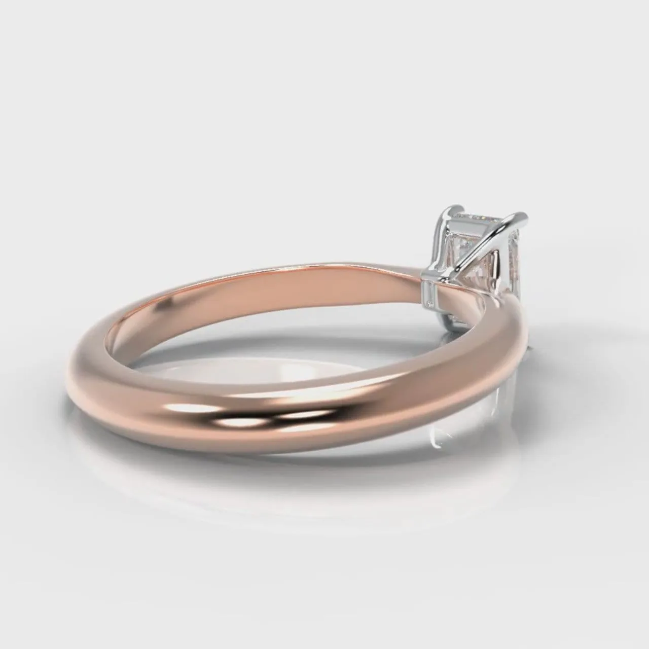 Carrée Solitaire Radiant Cut Diamond Engagement Ring - Rose Gold