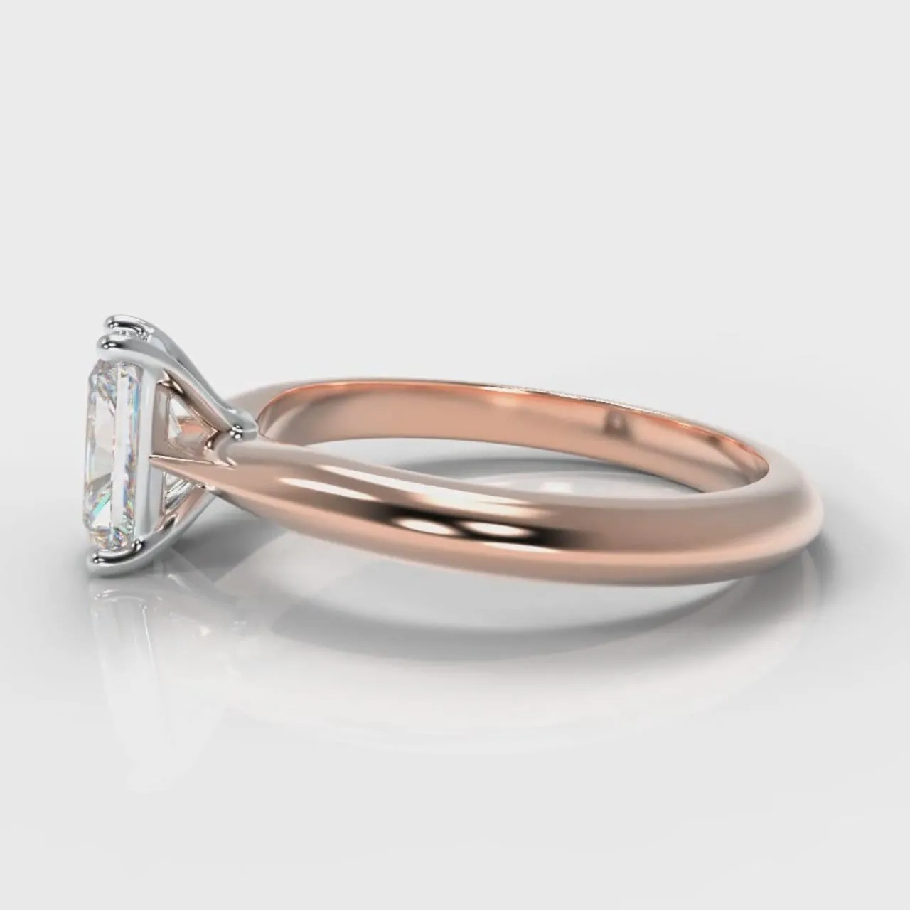 Carrée Solitaire Radiant Cut Diamond Engagement Ring - Rose Gold