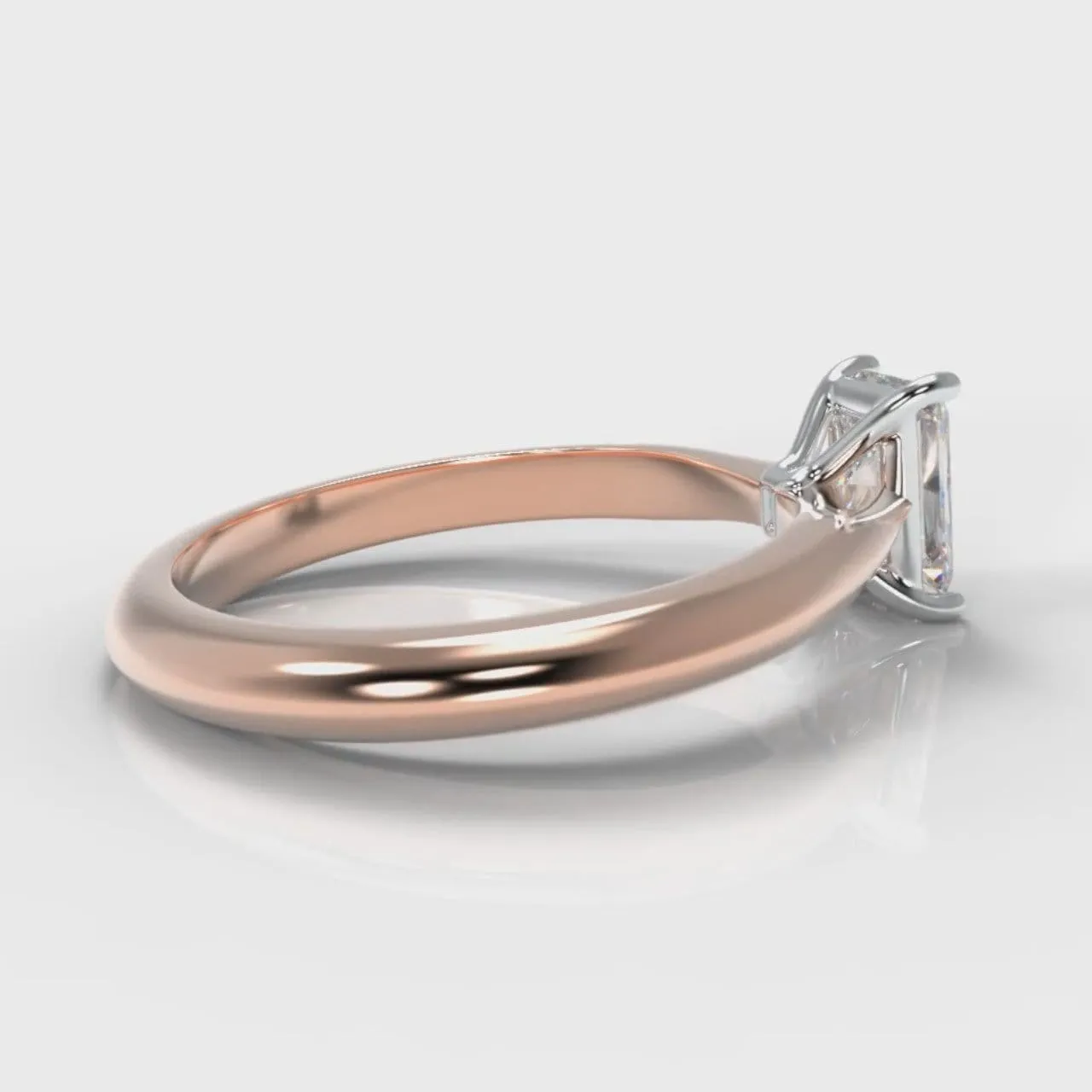 Carrée Solitaire Radiant Cut Diamond Engagement Ring - Rose Gold