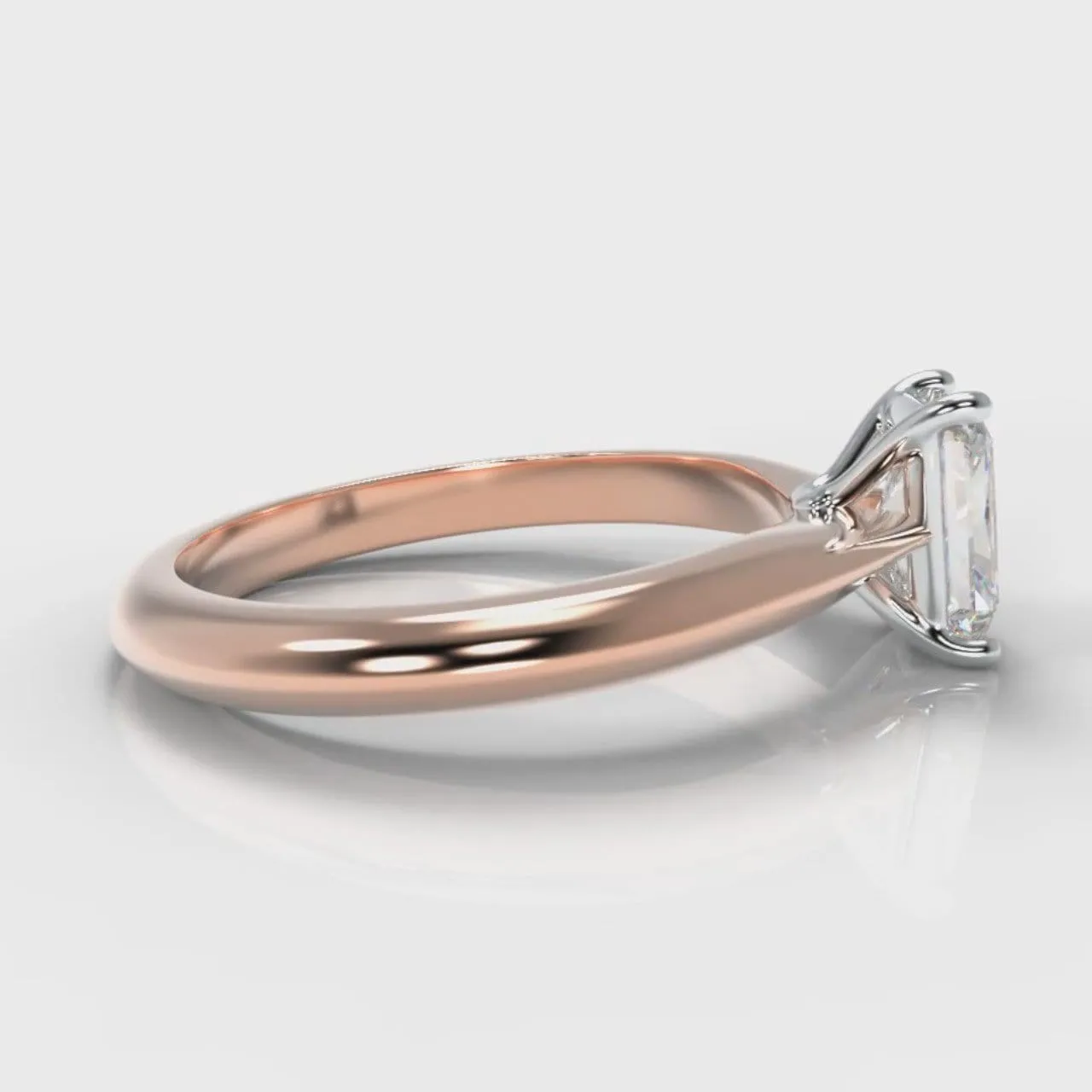 Carrée Solitaire Radiant Cut Diamond Engagement Ring - Rose Gold