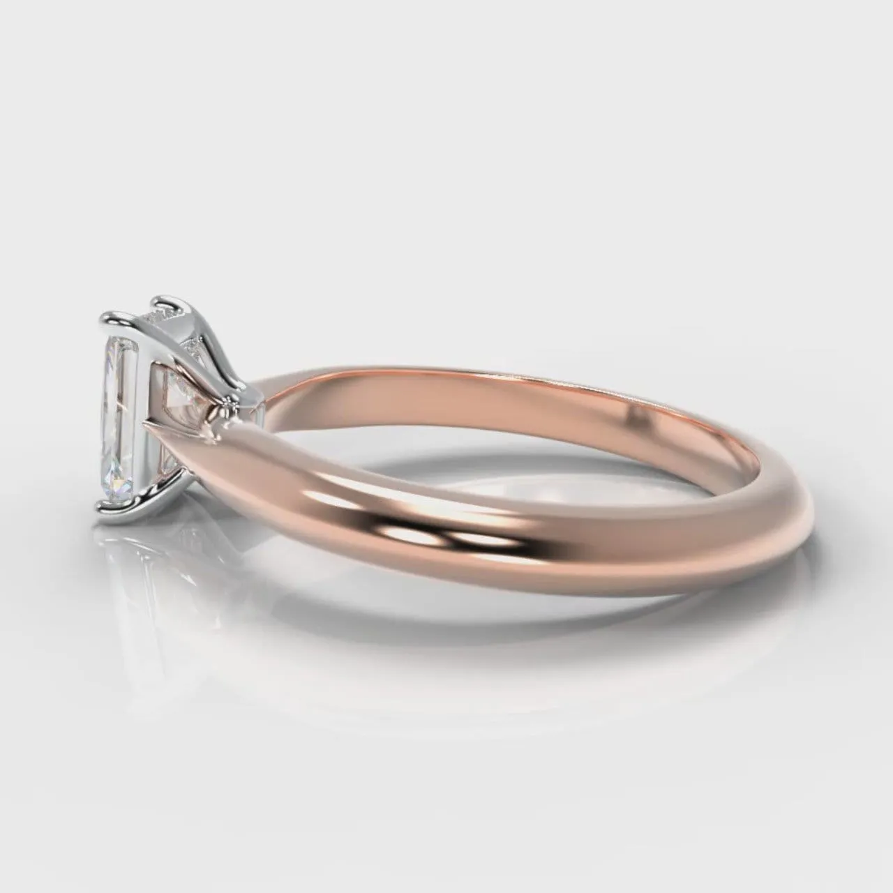 Carrée Solitaire Radiant Cut Diamond Engagement Ring - Rose Gold